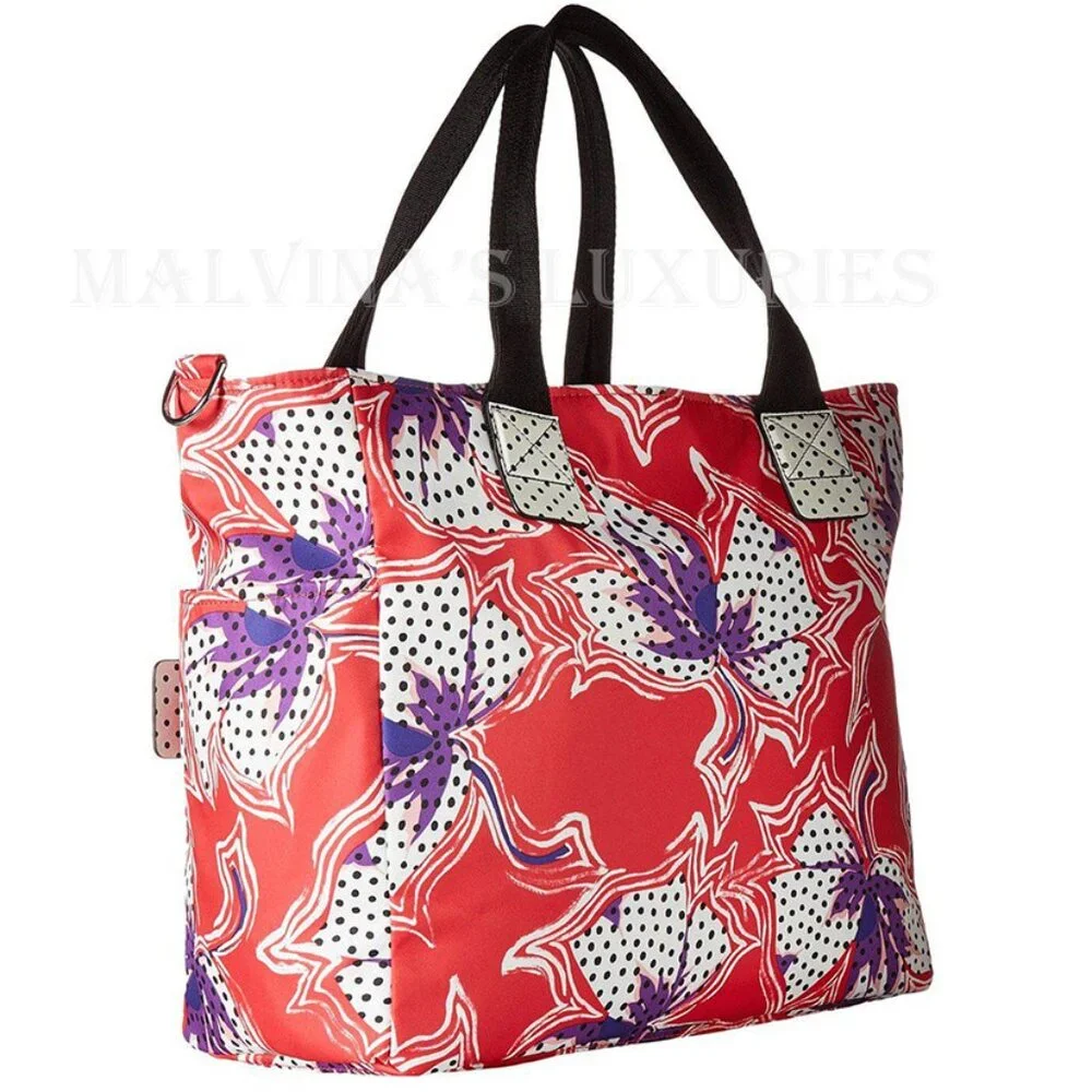 MARC JACOBS DIAPER BAG RED SPOTTED LILY PRINTED BIKER BABYBAG